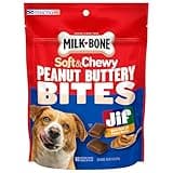 Milk-Bone Peanut Buttery Bites Soft Dog Treats with Jif Peanut Butter, 11.8 Ounce Bag