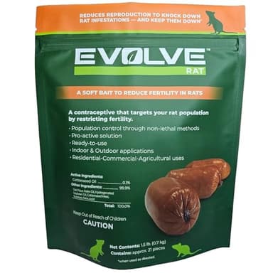 Evolve Rat Birth Control Soft Bait Sausages – 1.5 lbs | Scientifically Proven Rat Population Control | Not a Poison, Long-Term Population Management