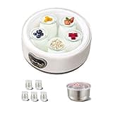 Probiotic Yogurt Maker 36 Hour with Temperature Control, Yogurt Machine with 5 Glass Jars 42 Ozs Multi-Function for Home Organic Yogurt, Cheese, Fruit Wine (Includes glass split cup *5)