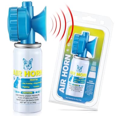 HappyAlley Air Horn, 1.4 oz 120 dB Loud Air Horns for Safety, for Coyotes and Aggressive Dog, Stops Attacking Fighting Barking Chasing, Effective Training Tool & Outdoor Safety Alarm, Blue(1 Pack)