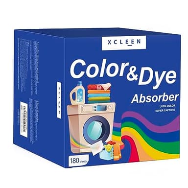 Xcleen Color Dye Trapping for Laundry 180 Count, Fragrance Free Dye Catcher Laundry Sheets, Prevent Clothes from Smearing, Color trapping Sheets for Home Apartment or School