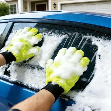 XINDELL 2 Pack Car Wash Glove - Ultra-Soft Plush Fluffy Bear Paw Foam Wash, Scratch-Free Five-Finger Brush, Thickened Car Cleaning Mitt