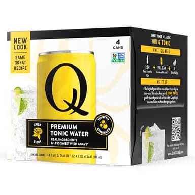 Q Mixers Light Tonic Water, 7.5 Fluid Ounces, 4 Pack