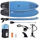 Surfstar Inflatable Paddle Board with Camera Mount, 10'6"x33"x6" Stand Up Paddleboard for Adults, SUP Fiberglass Paddle Standing Boat with Sup Accessories and Travel Backpack for Beginners