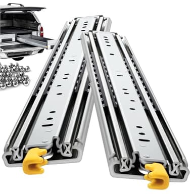 VAGUDE with Lock Heavy Duty Drawer Slides 12 14 16 18 20 22 24 26 28 30 32 34 36 40 44 48 52 56 60 Inch 500 Lbs Side Mount Full Extension Ball Bearing Rails Rail Tool Box Runner-W:76mm, 12 Inch