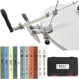 RUIXIN PRO RX-009 Professional Knife Sharpener System with 10 Whetstones, 360° Rotation Flip Design, Fixed Angle Stainless Steel Kitchen Chef Knife Sharpening Kit Fine Grinding Polishing Tool