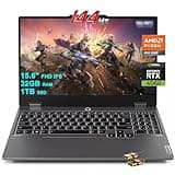 Lenovo LOQ Gaming Laptop 15.6" FHD IPS 144Hz AMD Zen4 Octa-core Ryzen 7 8845HS (Beat i7-12700H) 32GB RAM 1TB SSD GeForce RTX 4060 8GB Graphic Backlit Nahimic Rapid Charge Pro Win11 Grey + HDMI Cable