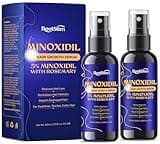 5% Minoxidil Hair Growth for Men and Women: 2-Pack Extra Strength Minoxidil Hair Loss Treatment Serum with Rosemary for Faster Stronger Thicker Hair Growth - 60ML Each