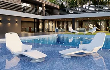 Tenjam Shayz in Pool Lounge Chairs for Sun Shelf Set of Two, Pool Chairs and Lounger for in Pool Tanning Ledge with Custom Designed Risers That Support up to 17" of Water Depth (Custom Colors)