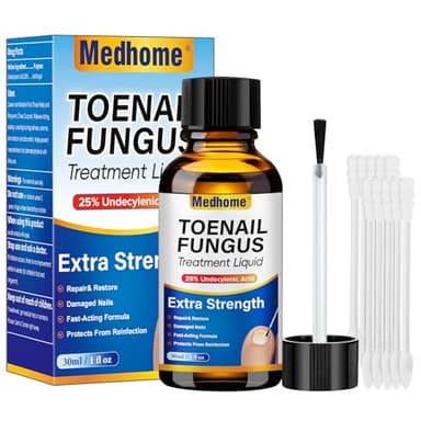Medhome Toenail Fungus Treatment Extra Strength – 25% Undecylenic Acid for Thick, Discolored Nails – Gentle Repair for Damaged Nails and Toenail, Fast Acting Formula