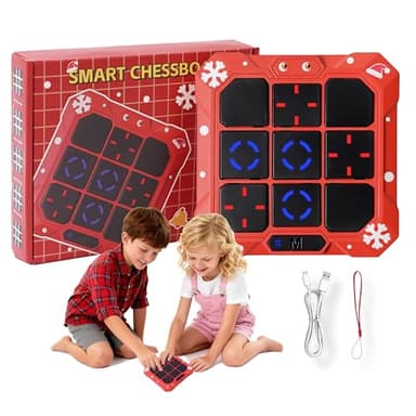 9-in-1 Electronic Tic Tac Toe Game, Handheld Electric Puzzle Game with Rechargeable Silent Mode ,Fun Travel Toy for Kids and Adults' Birthdays Gift Christmas New Year