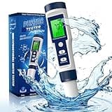 6 in 1 TDS Meter & PH Tester, 0.01 High Accuracy Pool Salt Tester PH Meter for Water, Water PH/TDS/EC/Salt/Temperature Tester(°F/℃), PPM Meter for Drinking Water, Hydroponics, Aquarium and Pool