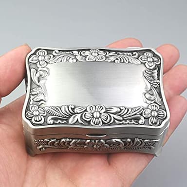ROSIKING Square Emboss Alloy Metal Music Box Wind Up Antique Jewelry Musical Boxes Christmas Birthday Valentine's Day Gifts Plays Davy Jones