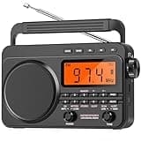 Jazmm NOAA Weather Alert Radio,Digital AM FM Shortwave Radio with Best Reception,4000mAh Rechargeable Portable AM FM,Support SD Card and USB MP3 Player,Powered by 4D Battery for Emergency