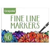 Crayola Fine Line Markers for Adults (40ct), Skinny Marker Set for Adult Coloring Books, Aesthetic Art Supplies, Stress Relief Activity, Easter Essential