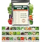 Survival Vegetable Seeds Vault 15,000 Non GMO Heirloom Planting Vegetables and Fruits - 30 Variety Pack of Vegetable Seeds for Gardening, Survival Gear, Seed Vault Emergency Supplies Kit