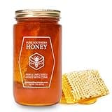 100% Raw Unfiltered Honey With Honeycomb by Pure Southern Honey [1lb] - Authentic, USA - Made Gallberry - Pure Unheated - Non - GMO, Unsweetened, Sugar - Free, Real American Honey With Comb