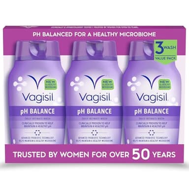 Vagisil Feminine Wash for Intimate Area Hygiene, pH Balance, Gynecologist Tested, Hypoallergenic, 12 oz, (Pack of 3)