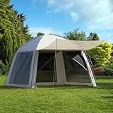 OasisCove 10x10 Screen House Tent Pop Up Gazebo - Camping Canopy Tent with Screen, Zippered Doors, Sun House Canopy - Outside Tents for Backyard with Net, Screened in Canopy for Camping, Patio, Deck