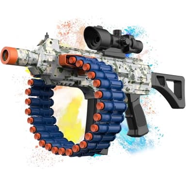 Electric Automatic Toy with Scope, JakMean Toy Blaster with 30 Dart Clips and 100 Foam Darts, Outdoor Shooting Games Toys for 6-12 Year Old Boys & Girls Adults, Gifts for Birthday Xmas, Green