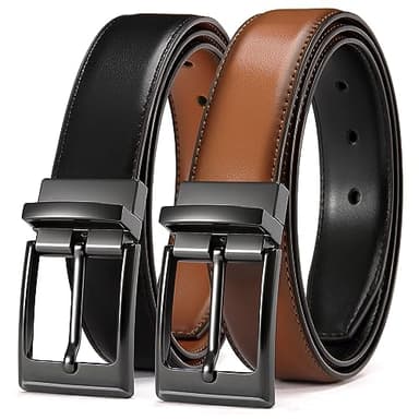 CHAOREN Reversible Belt Men 1 Piece - 1.25" Leather Dress Belt - Trim to Fit for Elegant Style