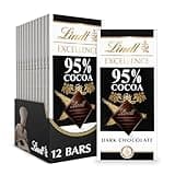 Lindt EXCELLENCE 95% Cocoa Dark Chocolate Bar, Dark Chocolate Candy, 2.8 oz. (12 Pack)