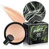 LLOXIIEAN Mushroom Head Air Cushion CC Cream - Long-Lasting & Brightening BB Cream Foundation for Mature Skin, Waterproof & Moisturizing Full Coverage Self Adjusting Concealer (Natural)