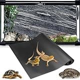 Hoplaep 120 Gallon Reptile Terrarium Mat Liner, 96" X 24" Bearded Dragon Tank Accessories, Bearded Dragon Substrate Floor for 4x2x2 Reptile Enclosure, Large Waterproof Reptile Bedding Carpet, Black