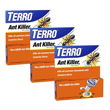 TERRO Liquid Ant Killer 3-Pack Indoor Ant Baits with Borax - Kills Common Household Ants Including Ghost, Sugar, and Black Ants - Fast-Acting Pest Control, T200-3SR
