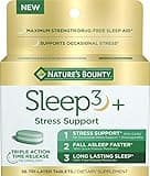Stress Support Plus Melatonin by Nature's Bounty, Sleep3 Maximum Strength 100% Drug Free Sleep Aid, Dietary Supplement with Ashwagandha, Time Release Technology, 10mg, 56 Tri-Layered Tablets