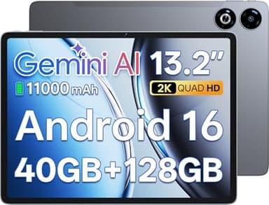 SVITOO 13 Inch Android 16 Tablet with Cellular WiFi, 2K Display, 40GB RAM, 128GB Storage Expandable, 4G LTE, SIM Card Slot, Octa-Core Processor, Bluetooth, USB-C Fast Charging, Protective Case