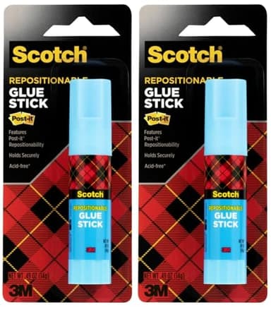Removable Restickable Glue Stick, .49oz, Repositionable Stick, 2-PACK