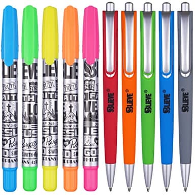 BLIEVE- Bible Study Kit With Gel Highlighters And Pens No Bleed Through, Amazing Bible Highlighter and Pens Fine Tip set Planner Supplies Gifts (10 Pack)