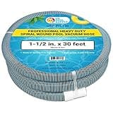 U.S. Pool Supply Pool Vacuum Hose - 1-1/2" x 30' Professional Heavy Duty Pool Hose for Inground, Spiral Wound with Kink-Free Swivel Cuff - Connect to Vacuum Heads, Skimmer, Cleaner, Filter Pump Inlet