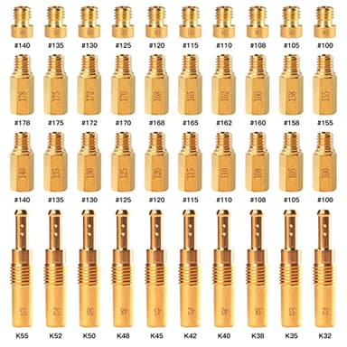 40PCS Carburetor Main Jet Slow Pilot Jet Kit for PWK Keihin OKO CVK Crab,Replace #SCL-2018090002-ZH-T-01/02 SCL-2018090001/03-ZH-T-01
