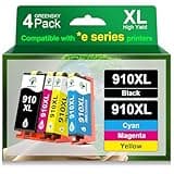 GREENSKY 910XL Ink Cartridges Replacement for HP 910xl Ink Cartridges Combo Pack with HP OfficeJet Pro 8025e 8015e 8022e 8028e 8035e 8025 8035 8020 8022 Printer (Black, Cyan, Magenta, Yellow)
