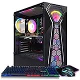 STGAubron Prebuilt Gaming PC, Radeon RX 580 8G GDDR5, AMD Athlon 3000G 3.5G, 16G DDR4, 512G SSD, 600M WiFi, BT 5.0, RGB Fan x4, Windows 11 Home