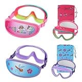 RUIGAO 2PK Swim Goggles,Kids Goggles Fabric Strap, Wide View/UV Protection/Anti Fog Swimming Goggles for Kids 4-7