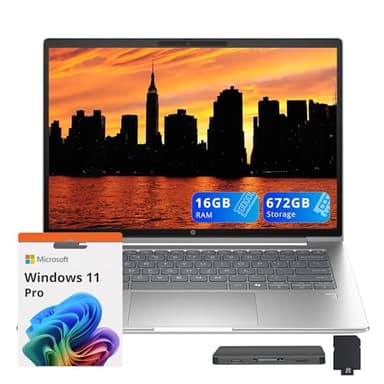 HP ProBook 4 G1iR 14" WUXGA Notebook, Intel Core i5-1334U, 16GB RAM, 672GB Storage(512GB SSD+160GB Docking Station Set), HD Webcam, Wi-Fi 6E, Win 11 Pro, Silver