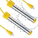 Treela 2 Pcs Immersion Water Heaters Portable Electric Submersible Pool/Hot Tub Heater with 304 SS for Bathtub, Bucket, Basin 5 Gallon Water in Minutes(Yellow,1500W)