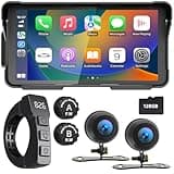 WEUASTE Professional 5.5" Waterproof Touchscreen, Motorcycle DVR, Motorcycle TPMS, Portable Carplay/Android Auto, GPS Navigation for Motorbike, Support Bluetooth, Siri, G00gle Assistant, TF-128G