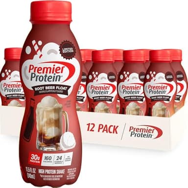 Premier Protein Shake, LIMITED EDITION Root Beer Float, 30g Protein, No Added Sugar, 24 Vitamins & Minerals to Support Immune Health, 11.5 fl oz, 12 Pack