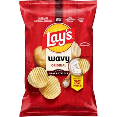 Lay's Wavy Potato Chips Original Flavor, 7.75 Oz