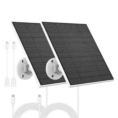 Solar Panel for Eufy Outdoor Camera, Camera Solar Panel Charger Compatible with Eufycam, Continuous Power Supply, 5W Solar Panel with 9.8ft Charging Cable, IP65 Waterproof, 2 Pack