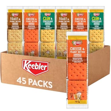 Keebler Sandwich Crackers, Lunch Snacks, Variety Pack (45 Packs)