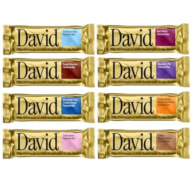 David High Protein Bars - Sugar Free Protein Bars, Low Carb, Gluten Free - 28g of Protein, 150 Calories - (8 Pack)