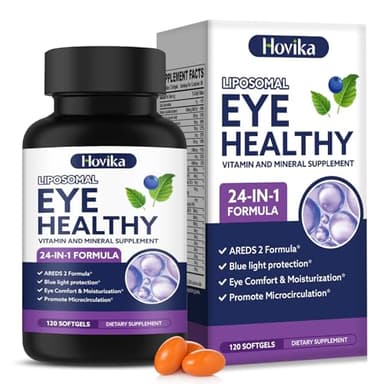 AREDS 2 Eye Vitamins and Mineral Supplement with Bilberry Extract, Omega-3, Lutein, Astaxanthin, Zeaxanthin, Eye Vitamin for Macular Health, Dry Eye, Eye Strain, Night Vision - 120 Softgels