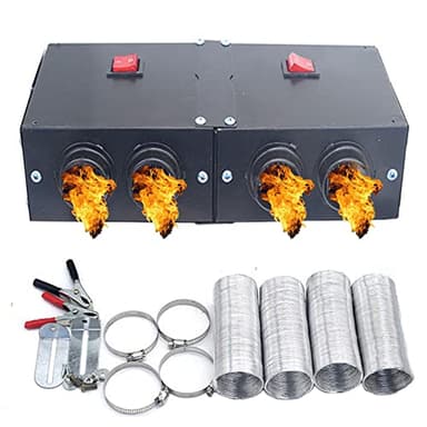 CYDZSW Car Battery Powered Heater,Portable Electric 12 Volt Camping Heaters for UTV and Truck Cab Seat Kit,Auto Vehicle Dash Heater,Windshield Window Defogger Defroster,12V 500W 4 Holes