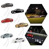 EC100 12PCS 1:87 HO Scale Model LED Lighted Car with 12V Front and Rear Lights Layout