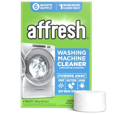 Affresh Washing Machine Cleaner, Helps Power Away Odor Causing Bacteria & Grime Deep Inside Pump, Valve & Hoses, 6 Time Release Tablets, 6 Month Supply